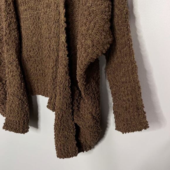 New Umgee Small S Brown Open Front Cardigan Sweater Open Knit Butterfly Sleeve - Picture 4 of 10
